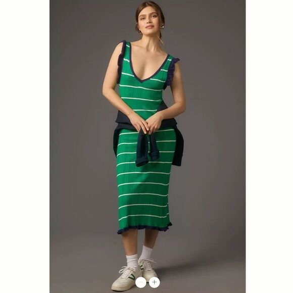 Daily Practice by Anthropologie Striped Knitted Midi Dress - Picture 1 of 4